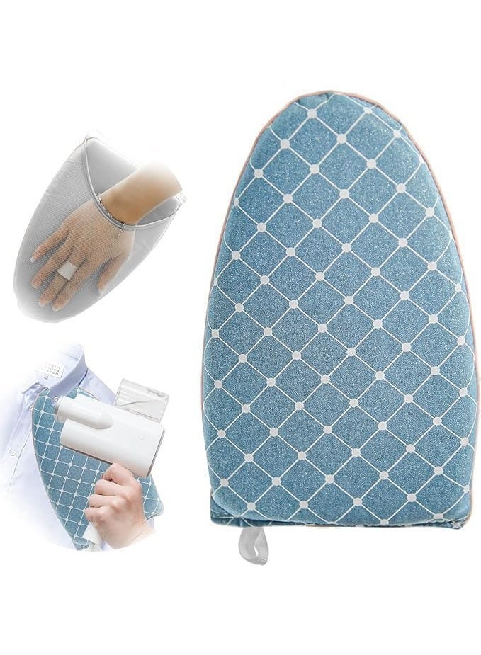 قفاز مكواة بخارية للملابس، مقاوم للحرارة، مزود بحلقة للأصابع، لوح كي محمول باليد، ملحق حماية من البخار لمكواة الملابس، أزرق - Image 1